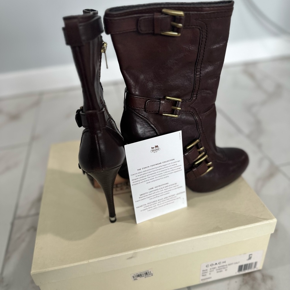 Coach brown heel boots - Picture 5 of 11